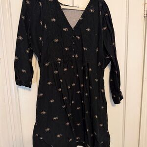 Madewell Black Floral Dress